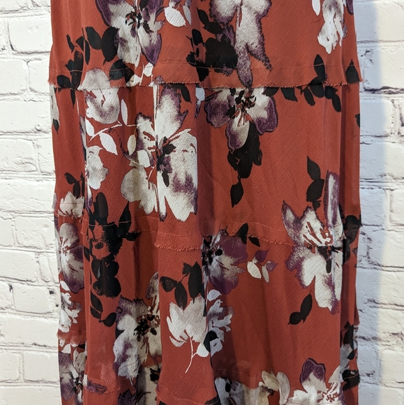 Simply Vera | Vera Wang rust floral Maxi dress - Picture 5 of 7